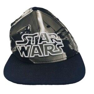 Star Wars Ball Cap Hat All Over Graphics Raised Embroidered Lettering Black OSFM